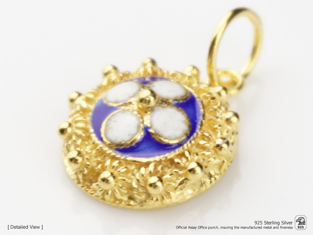 Medalha Caramujo Clássico, Filigrana Portuguesa, Prata de Lei 925 Dourada - Perspectiva