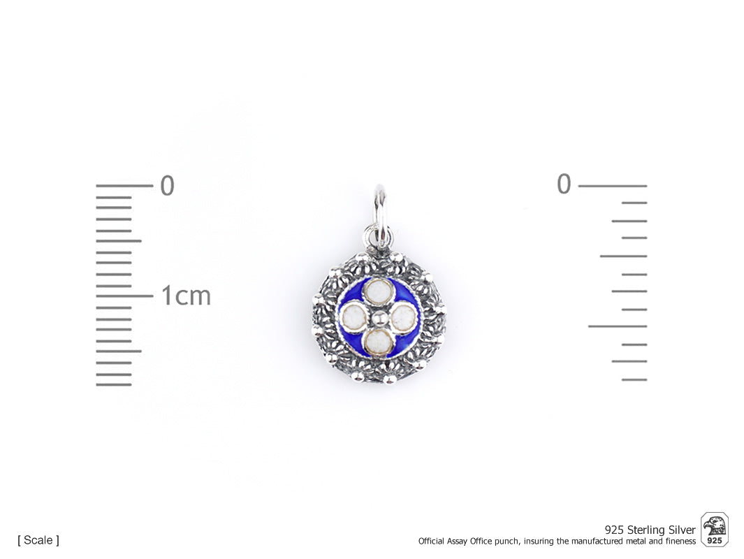 Medalha Caramujo Clássico, Filigrana Portuguesa, Prata de Lei 925 - Medidas