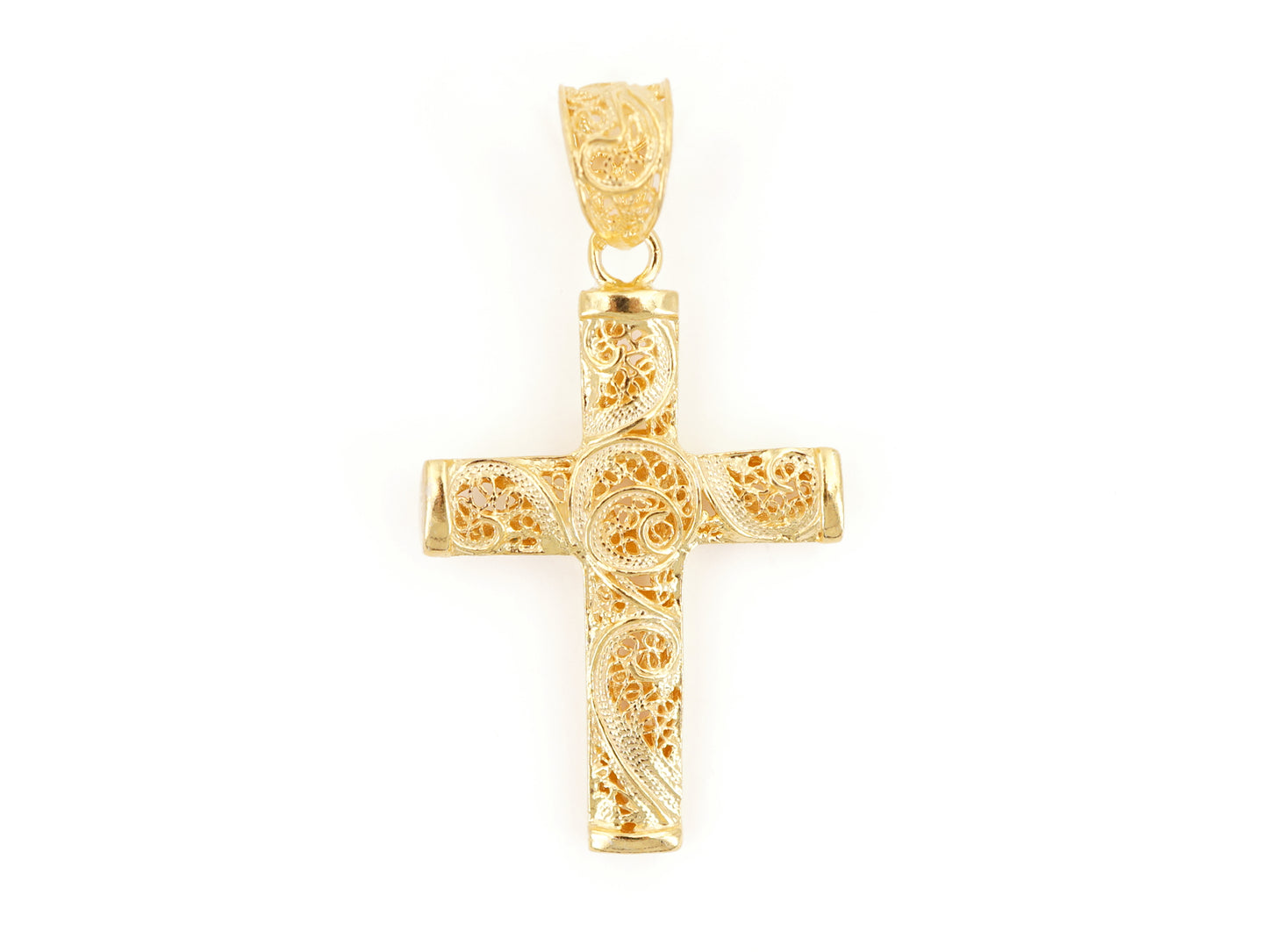 Medalha Cruz, Filigrana Portuguesa, Prata de Lei 925 Dourada