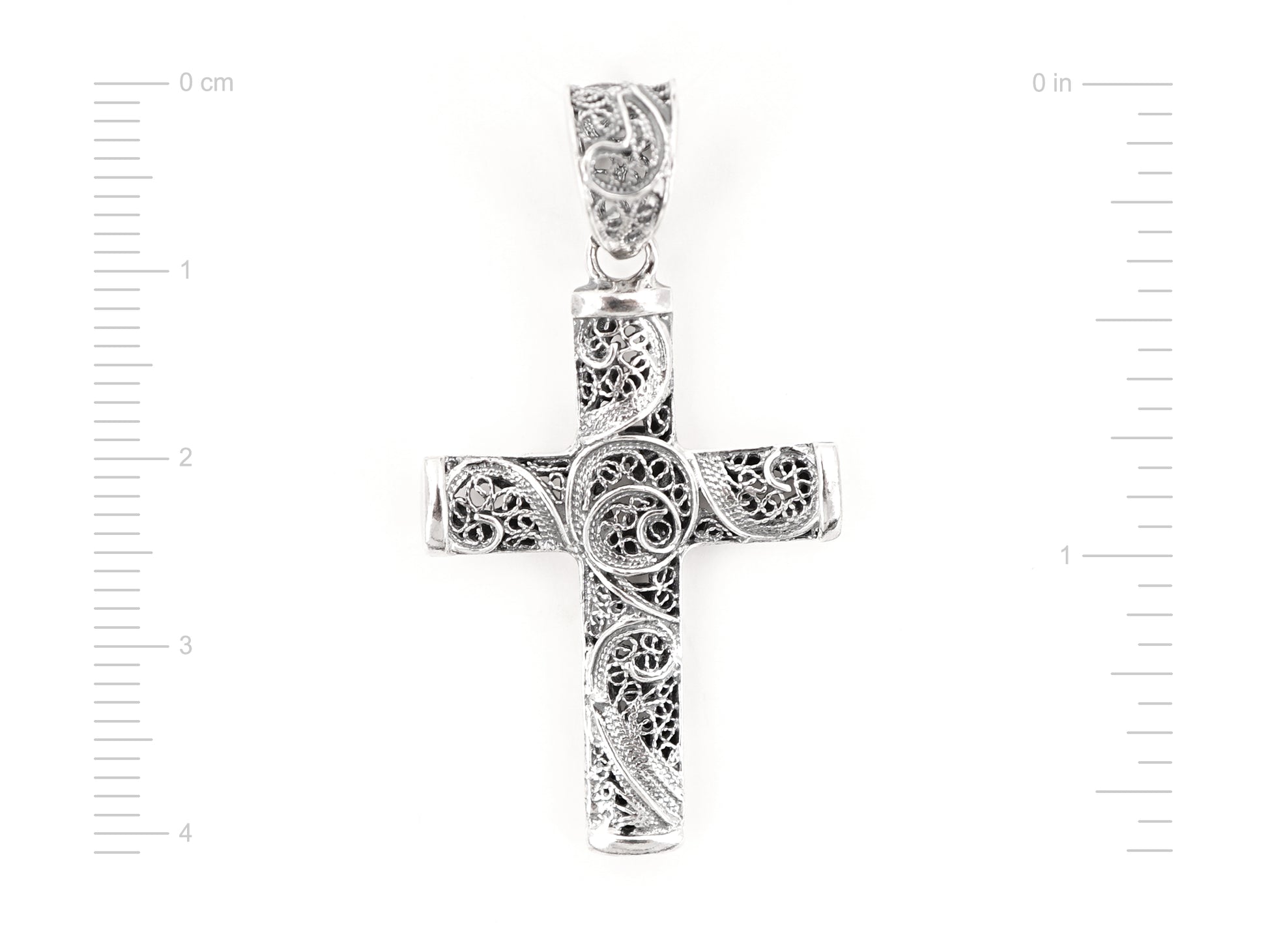 Medalha Cruz, Filigrana Portuguesa, Prata de Lei 925 - Medidas