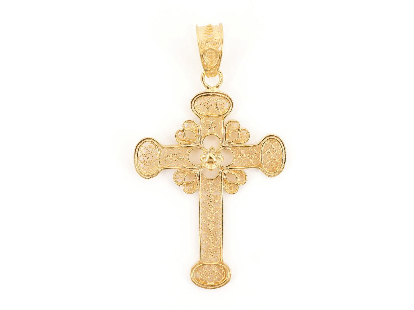 Medalha Cruz, Filigrana Portuguesa, Prata de Lei 925 Dourada