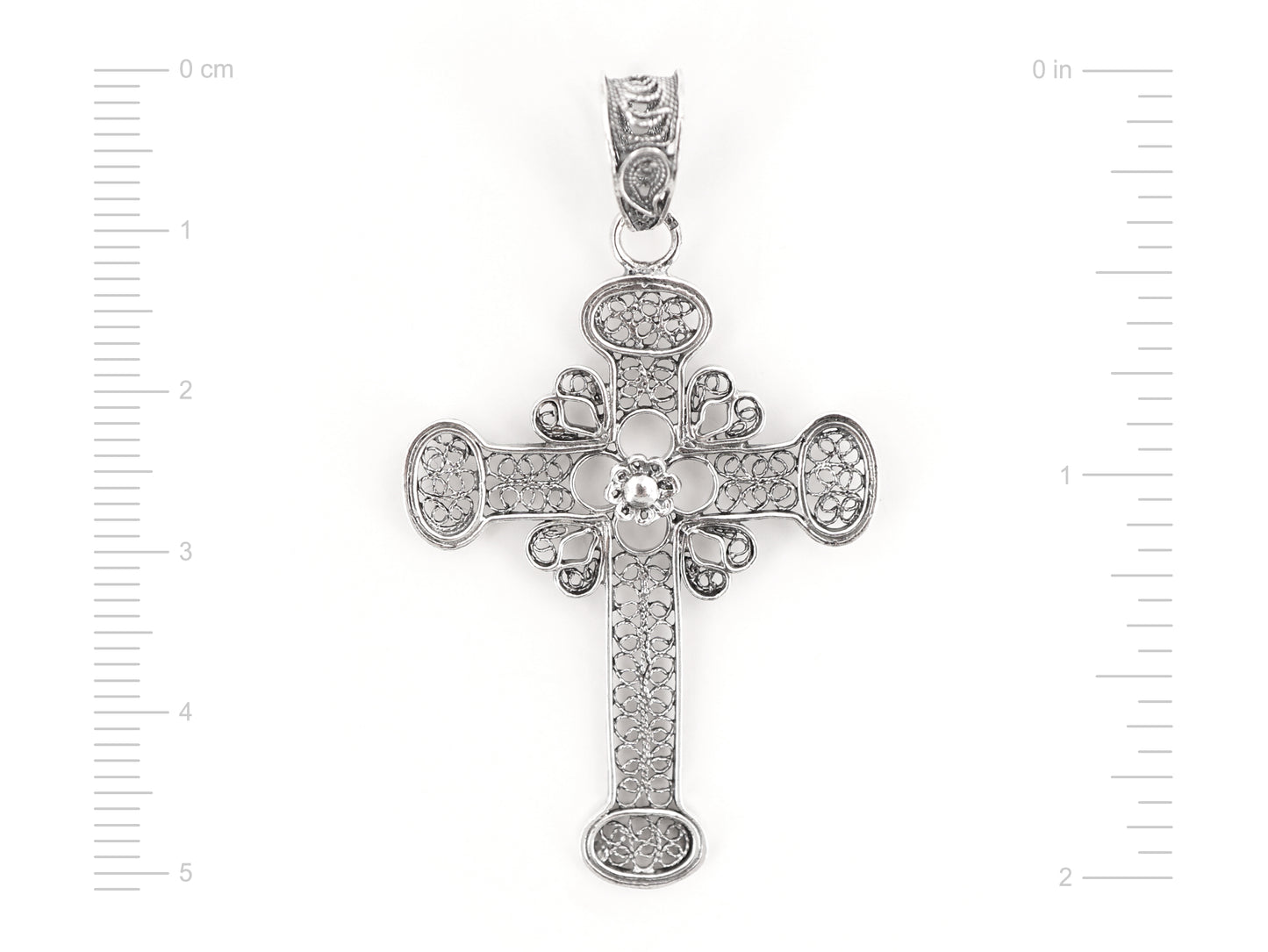 Medalha Cruz, Filigrana Portuguesa, Prata de Lei 925 - Medidas