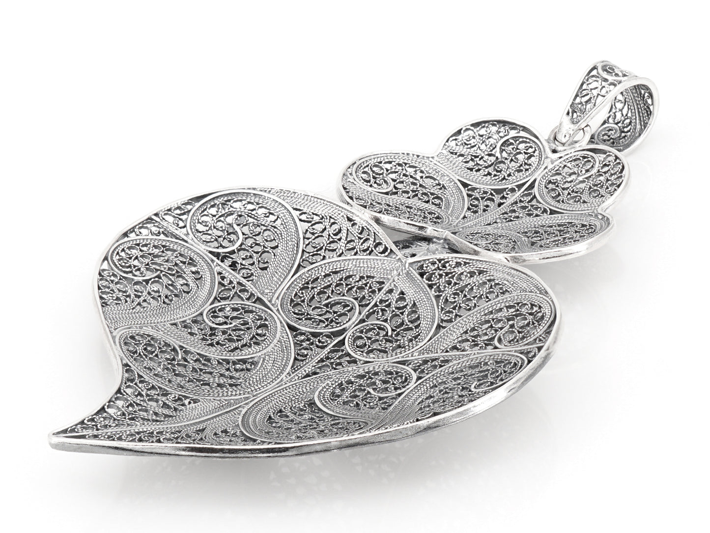 Medalha Coração de Viana Grande, Filigrana Portuguesa, Prata de Lei 925 - Vista de Trás