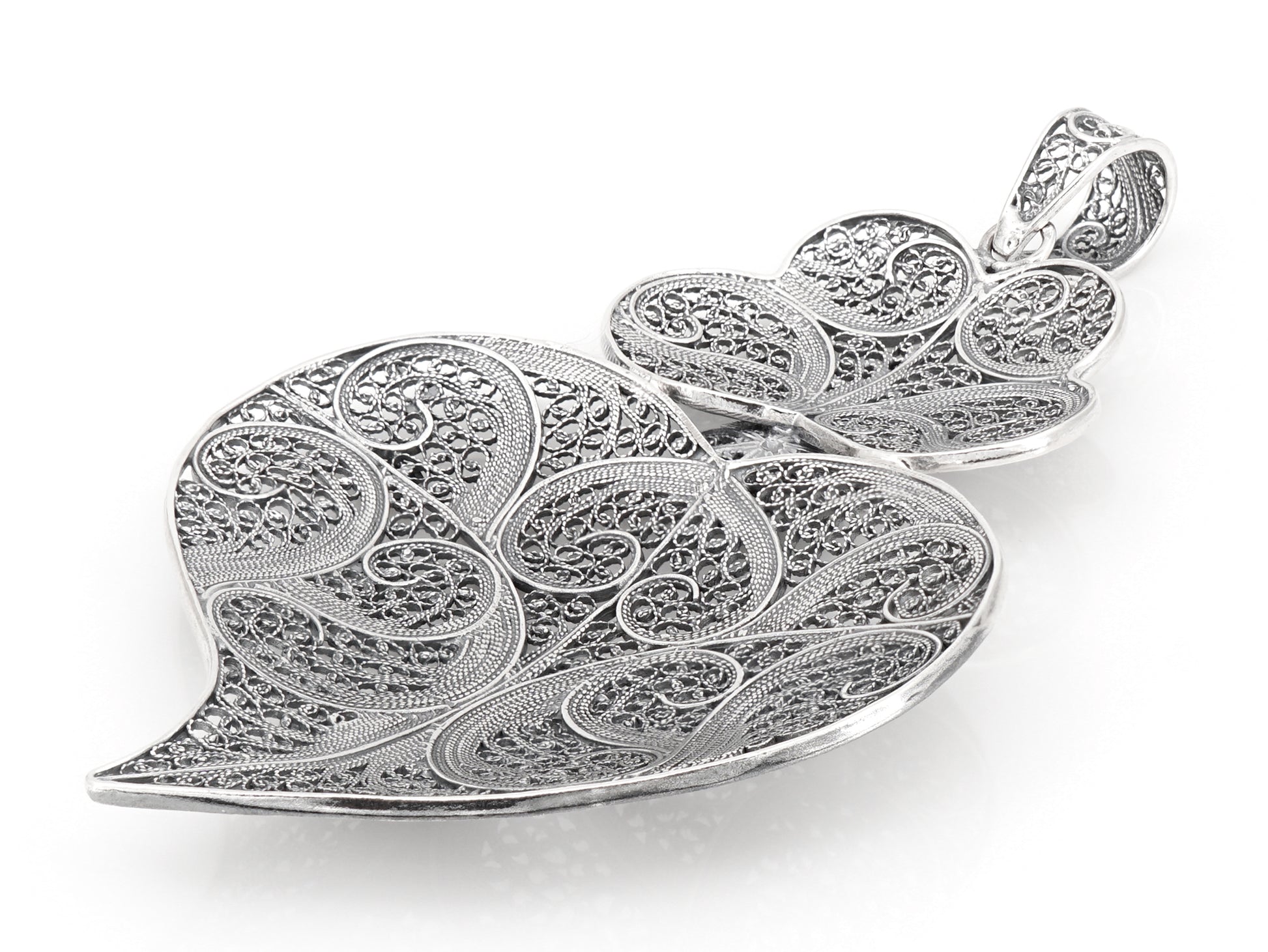 Medalha Coração de Viana Grande, Filigrana Portuguesa, Prata de Lei 925 - Vista de Trás