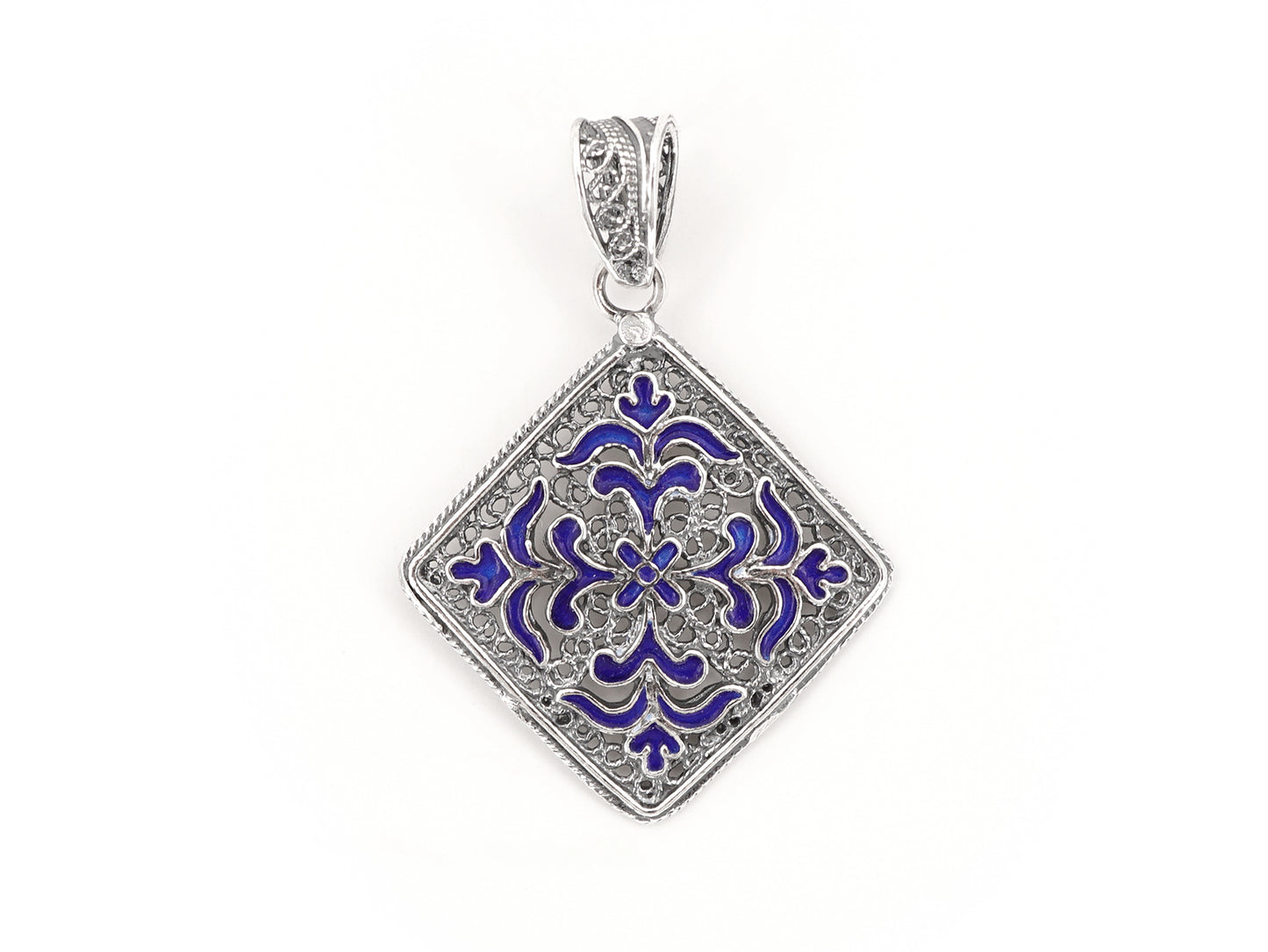 Medalha Azulejo com Esmalte, Filigrana Portuguesa, Prata de Lei 925