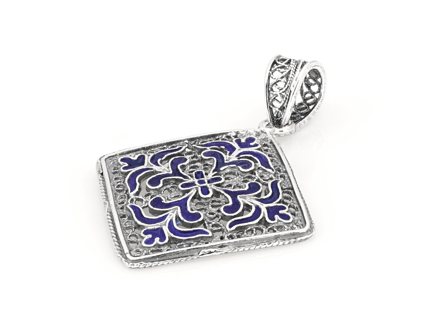 Medalha Azulejo com Esmalte, Filigrana Portuguesa, Prata de Lei 925 - Perspectiva