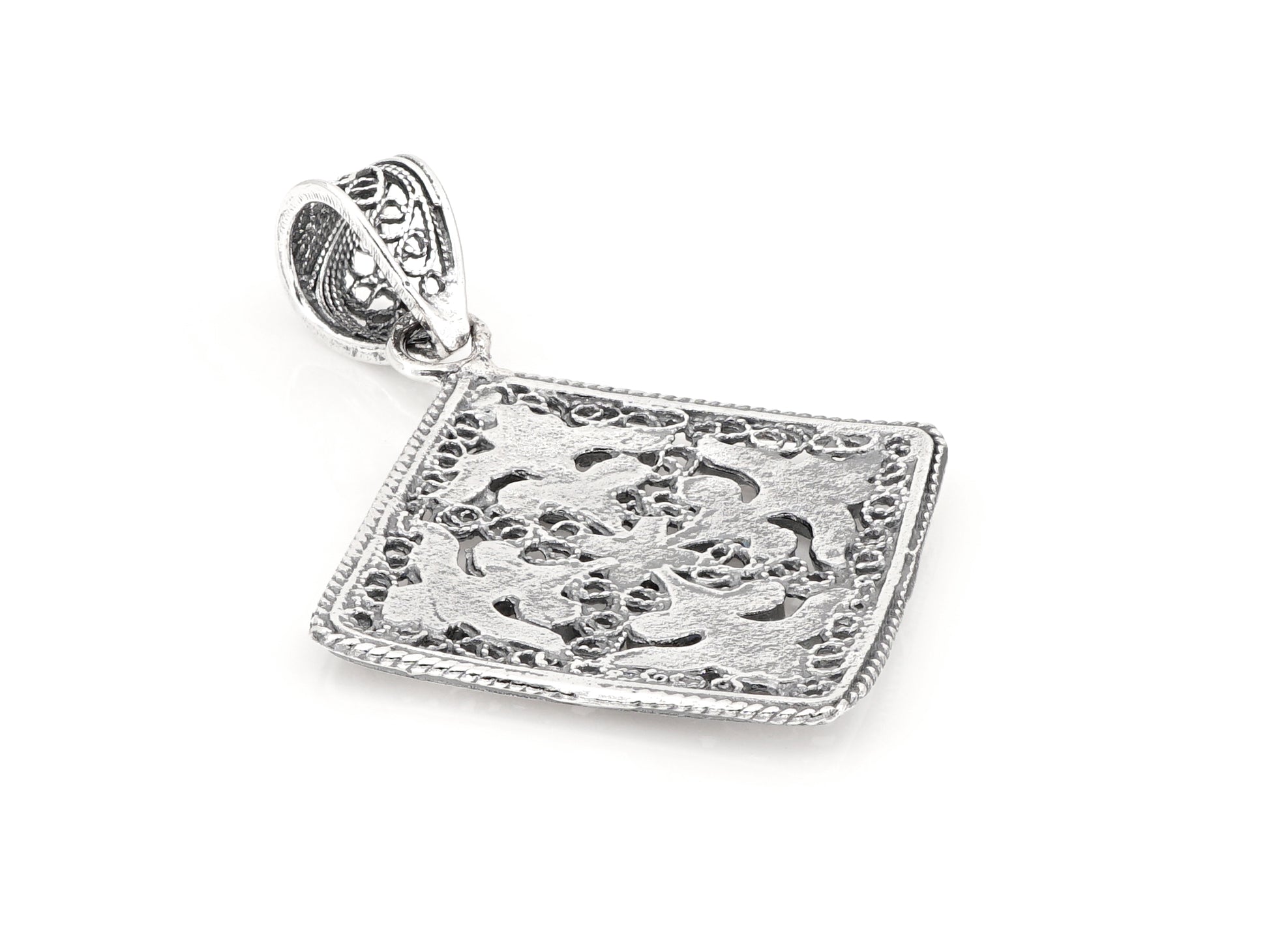 Medalha Azulejo com Esmalte, Filigrana Portuguesa, Prata de Lei 925 - Vista de Trás