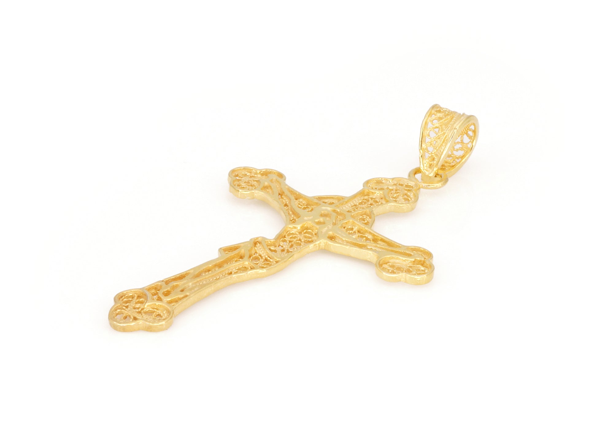 Medalha Cruz, Filigrana Portuguesa, Prata de Lei 925 Dourada - Perspectiva