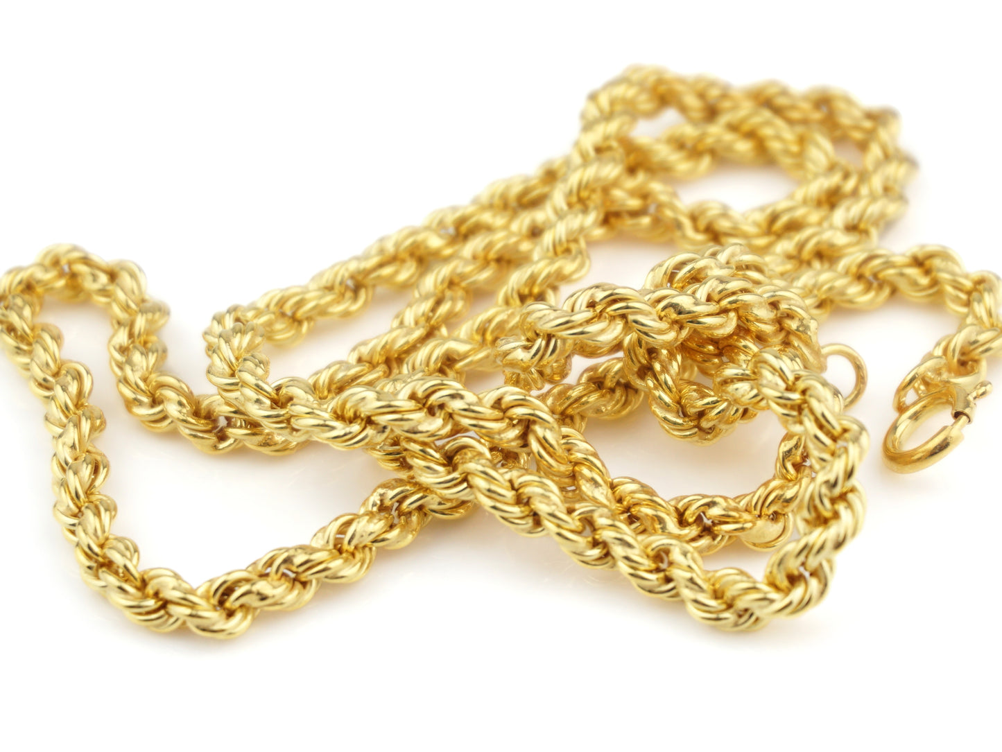 Fio "Corda" Tradicional 60 cm, Prata de Lei 925 Dourada - Pormenor