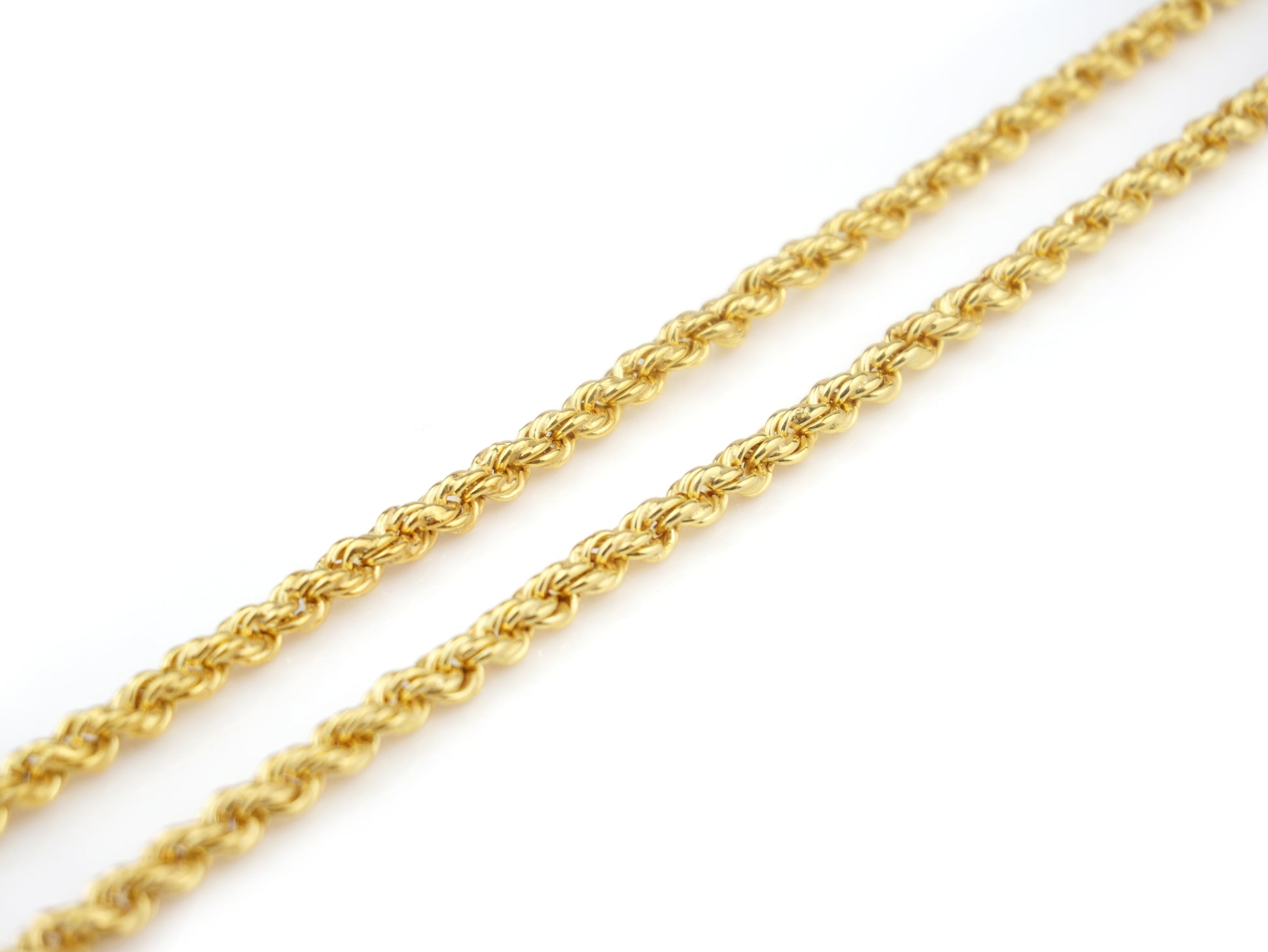Fio "Corda" Tradicional 60 cm, Prata de Lei 925 Dourada - Pormenor