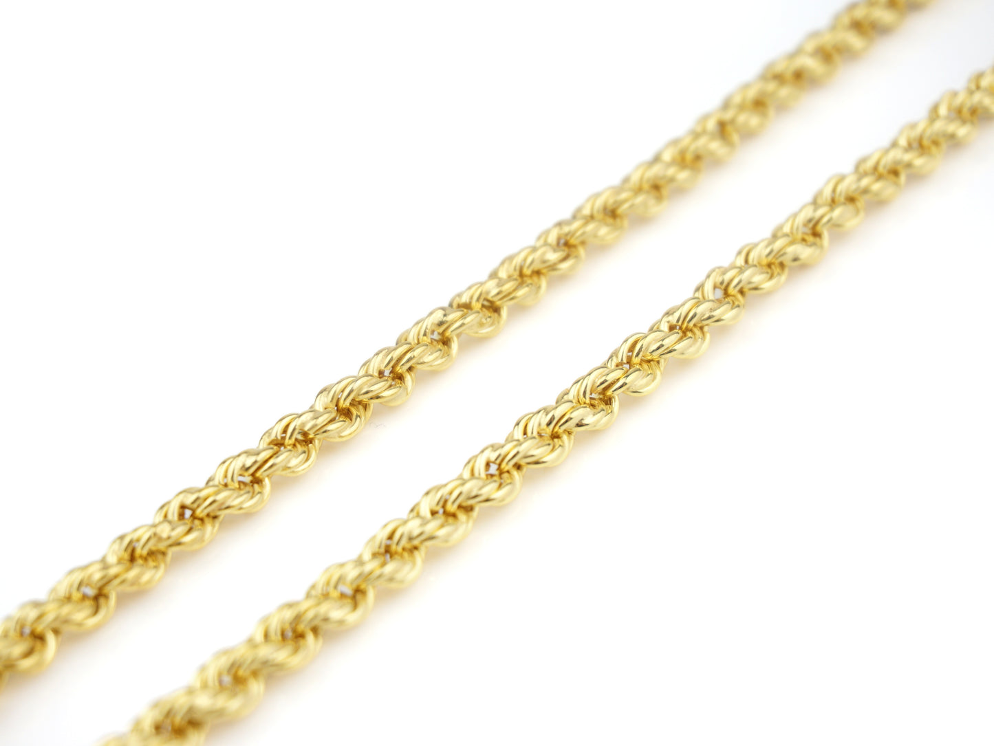 Fio "Corda" Tradicional 75 cm, Prata de Lei 925 Dourada - Pormenor