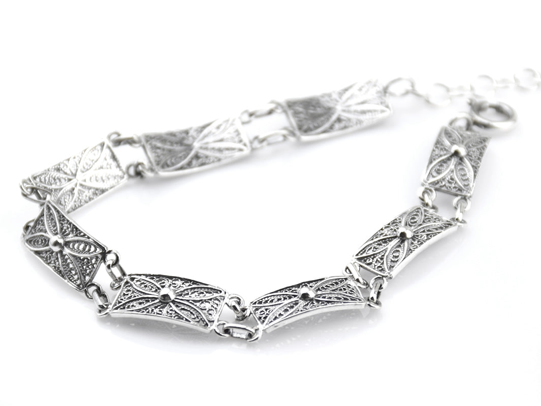 Pulseira Rectângulos, Filigrana Portuguesa, Prata de Lei 925