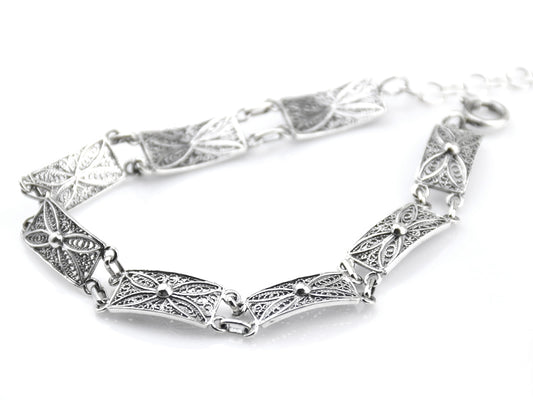 Pulseira Rectângulos, Filigrana Portuguesa, Prata de Lei 925