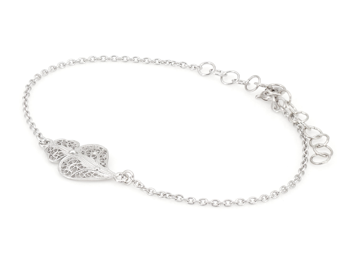 Pulseira Coração de Viana Pequeno, Filigrana Portuguesa, Prata de Lei 925