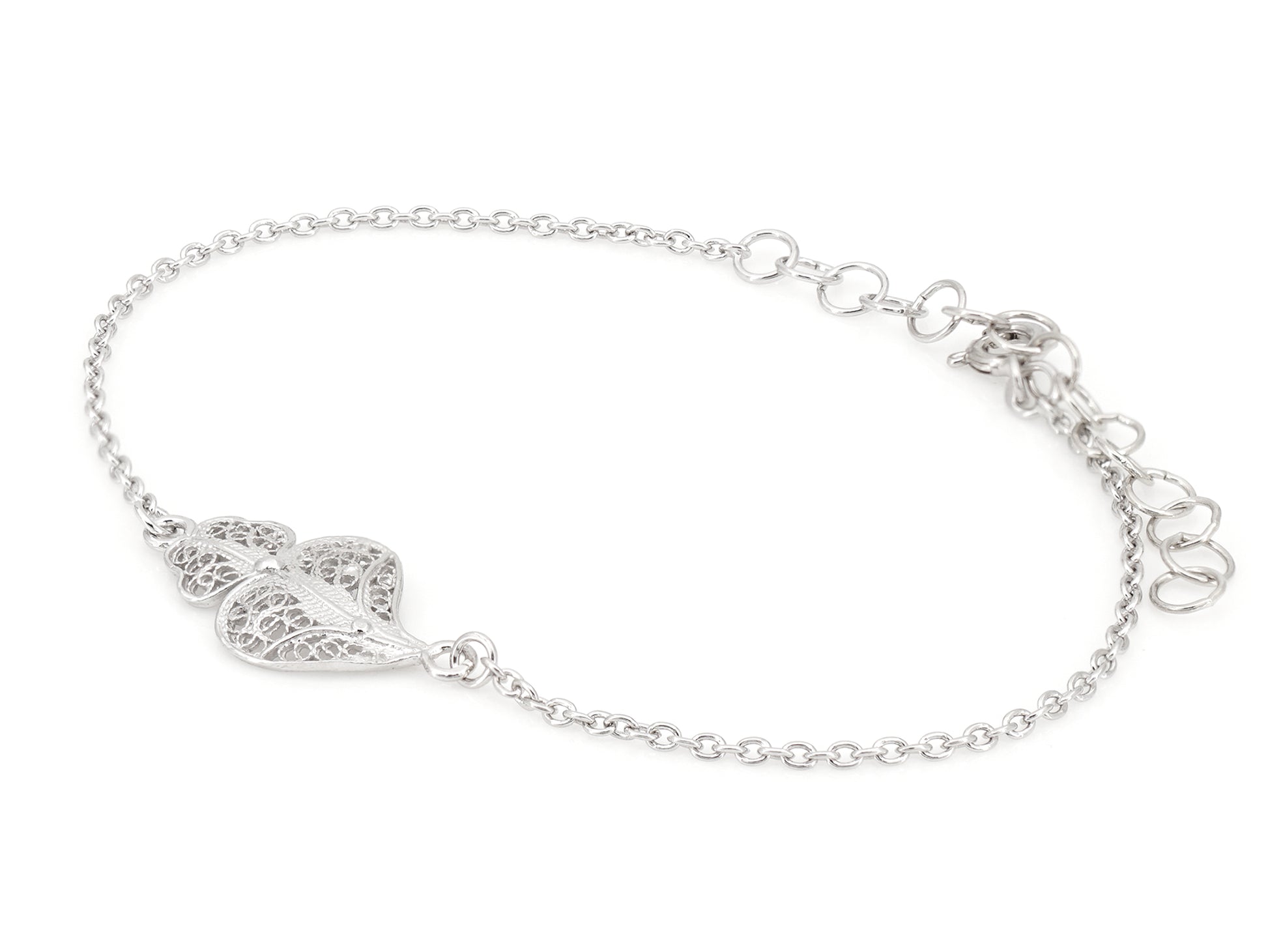 Pulseira Coração de Viana Pequeno, Filigrana Portuguesa, Prata de Lei 925
