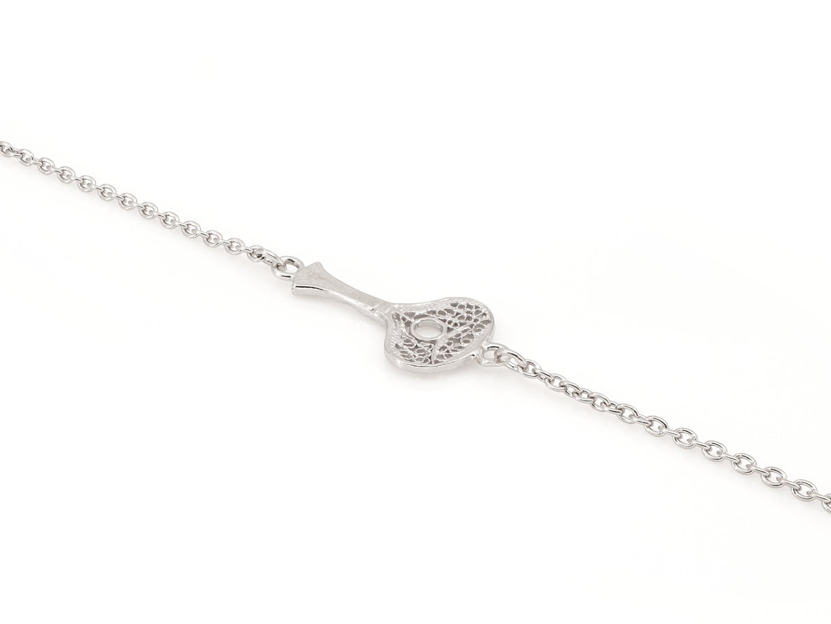 Pulseira Mini Guitarra Portuguesa, Filigrana Portuguesa, Prata de Lei 925 - Pormenor, Vista de Trás