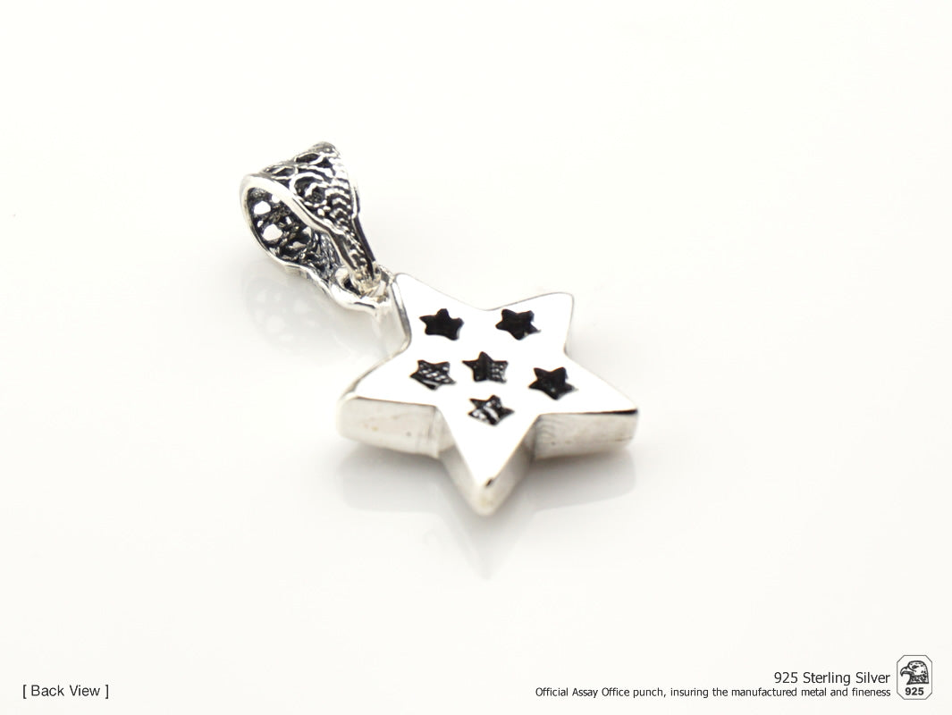 Medalha Estrela Pequena, Filigrana Portuguesa, Prata de Lei 925 - Vista de Trás