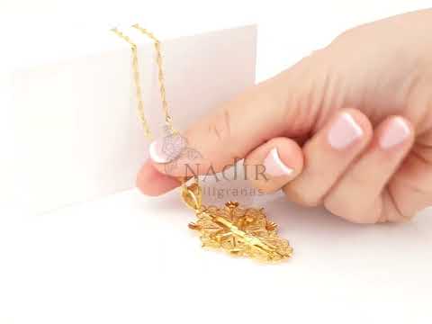 Colar Torcido com Cruz Esplendorosa, Filigrana Portuguesa, Prata de Lei 925 Dourada - Vídeo