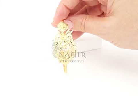 Pulseira Escrava Rainha, Motivo Grande, Prata de Lei 925 Dourada - Vídeo