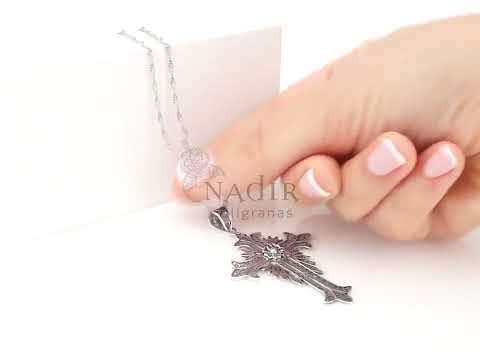 Colar Torcido com Cruz, Filigrana Portuguesa, Prata de Lei 925 - Vídeo