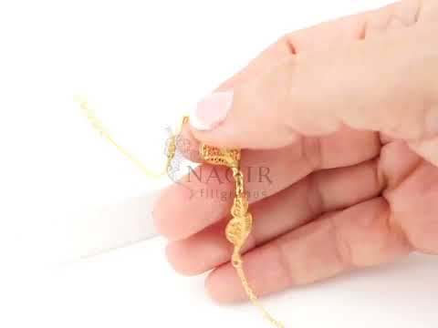 Pulseira Três Corações de Viana, Filigrana Portuguesa, Prata de Lei 925 Dourada - Vídeo