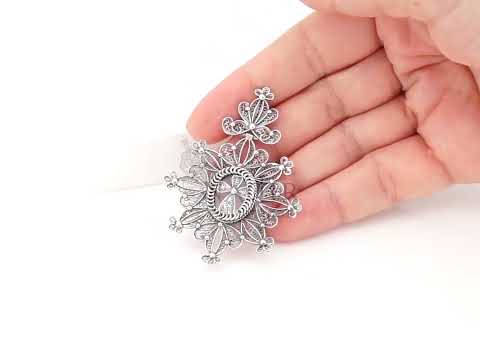 Medalha Relicário / Custódia Oval, Filigrana Portuguesa, Prata de Lei 925 - Vídeo