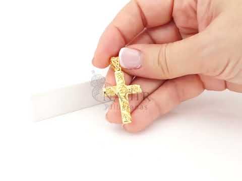 Medalha Cruz, Filigrana Portuguesa, Prata de Lei 925 Dourada - Vídeo