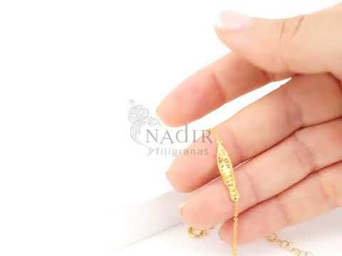Pulseira Mini Sardinha, Filigrana Portuguesa, Prata de Lei 925 Dourada - Vídeo