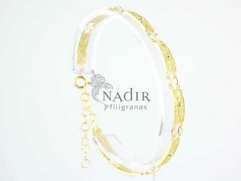 Pulseira Rectângulos, Filigrana Portuguesa, Prata de Lei 925 Dourada - Vídeo