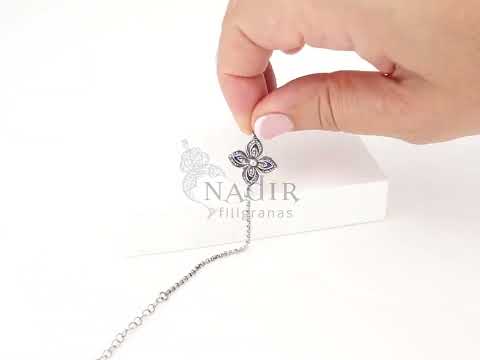 Pulseira Flor Clássica com Esmalte, Filigrana Portuguesa, Prata de Lei 925 - Vídeo