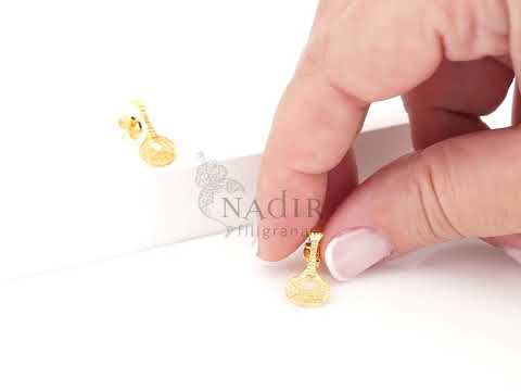 Brincos Mini Guitarra Portuguesa, Filigrana Portuguesa, Prata de Lei 925 Dourada - Vídeo