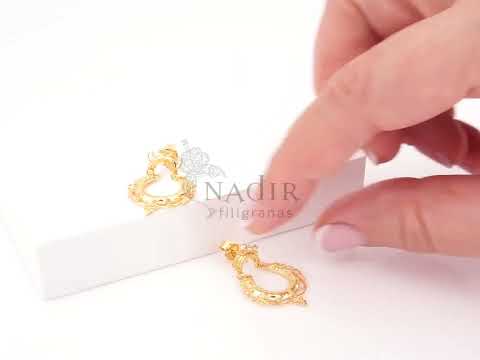 Brincos Arrecadas Redondas Pequenas, Filigrana Portuguesa, Prata de Lei 925 Dourada - Vídeo