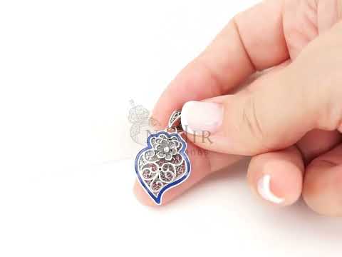 Medalha Coração de Viana com Rebordo Azul, Filigrana Portuguesa, Prata de Lei 925 - Vídeo