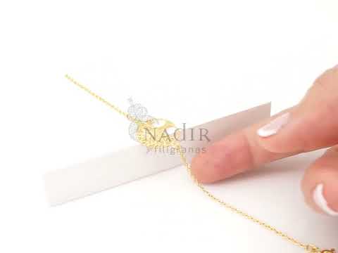 Pulseira Árvore da Vida, Filigrana Portuguesa, Prata de Lei 925 Dourada - Vídeo