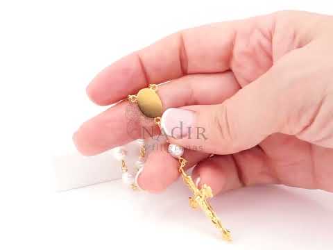 Mini Terço Dezena Filigrana Portuguesa com Pérolas - Vídeo