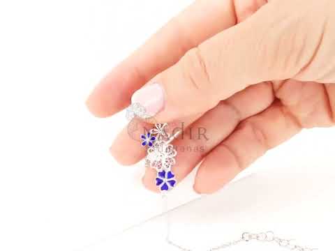 Pulseira Quatro Flores, com Esmalte, Filigrana Portuguesa, Prata de Lei 925 - Vídeo