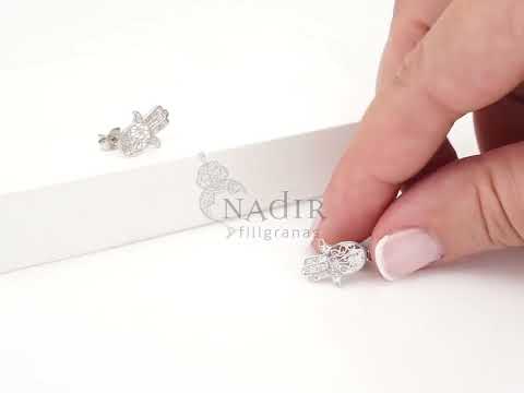 Brincos Mini Mão de Fátima, Filigrana Portuguesa, Prata de Lei 925 - Vídeo