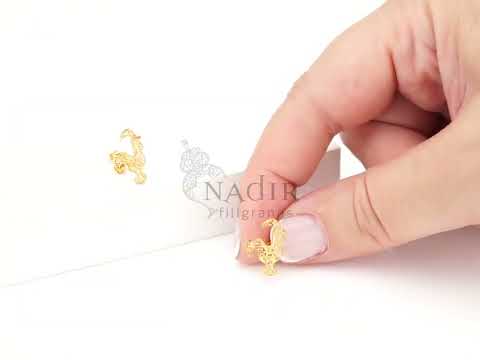 Brincos Mini Galo de Barcelos, Filigrana Portuguesa, Prata de Lei 925 Dourada - Vídeo