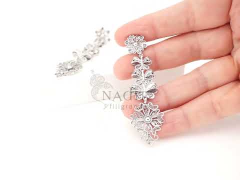 Brincos Compridos Laços Articulados, Filigrana Portuguesa, Prata de Lei 925 - Vídeo