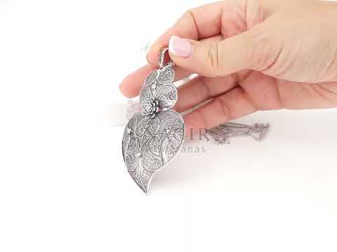 Colar Trancelim Extra Comprido com Coração de Viana Grande, Filigrana Portuguesa, Prata de Lei 925 - Vídeo