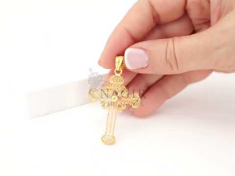 Medalha Cruz, Filigrana Portuguesa, Prata de Lei 925 Dourada - Vídeo