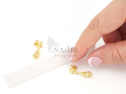 Brincos Articulados Pequenos, Filigrana Portuguesa, Prata de Lei 925 Dourada - Vídeo